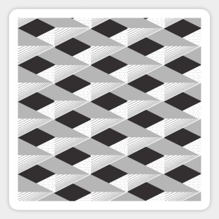 Geometric 3d grey. silver. black. white. Magnet